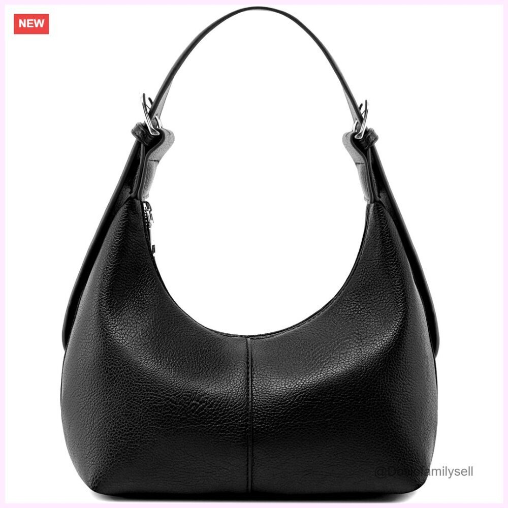 Vegan Leather Hobo Bag Slouchy Tote Crossbody Purse Chic Retro Minimal